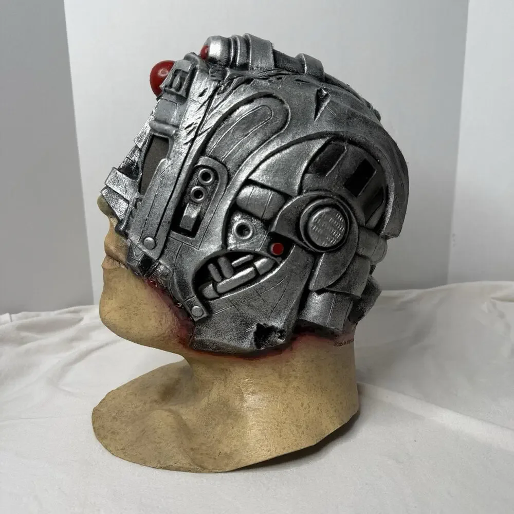 Animated Cyborg Full Face Halloween Costume Mask Rubber Latex RARE COOL Cosplay
